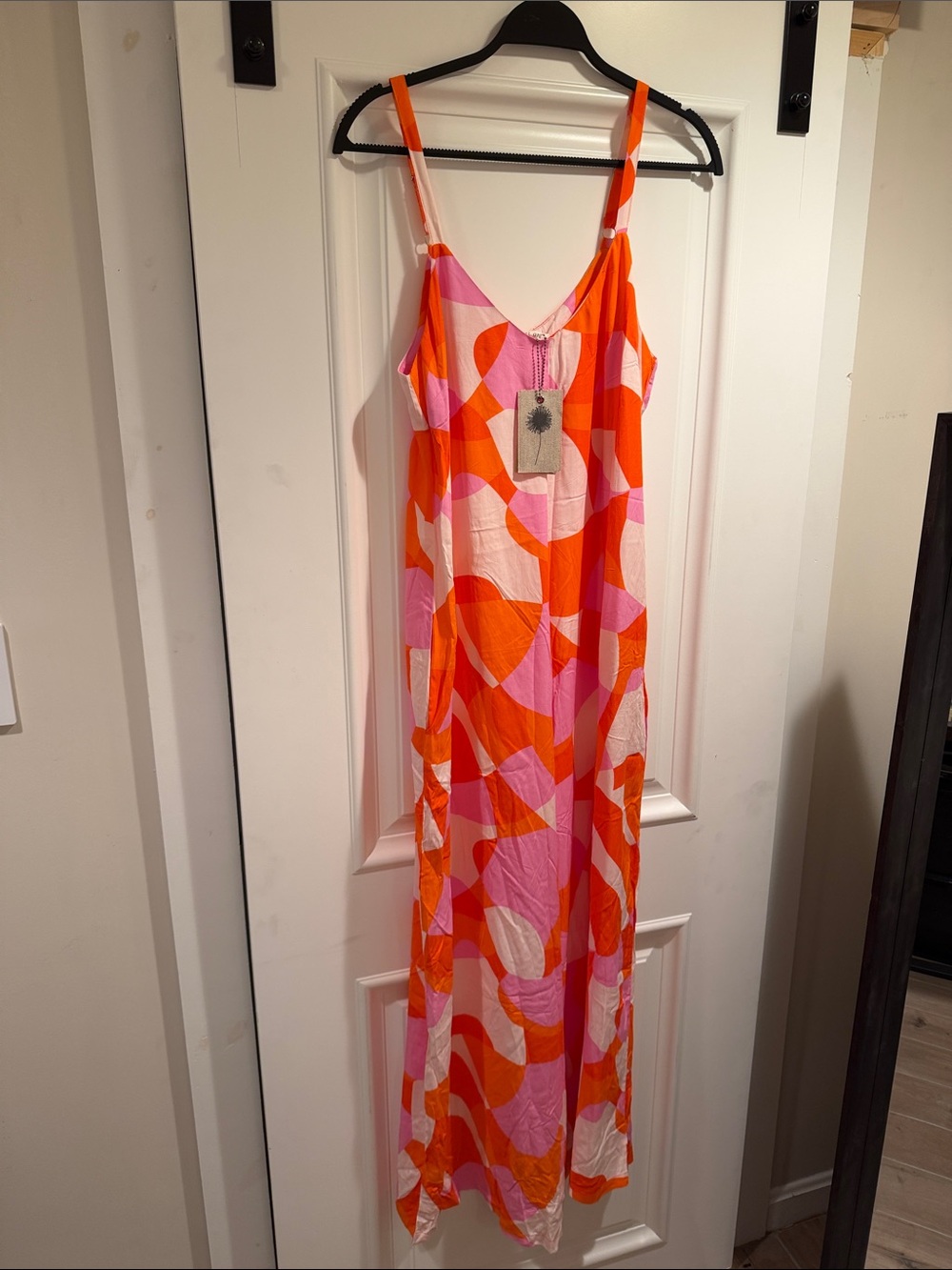 Vibrant Orange & Pink Abstract Soft flowy Junp suit